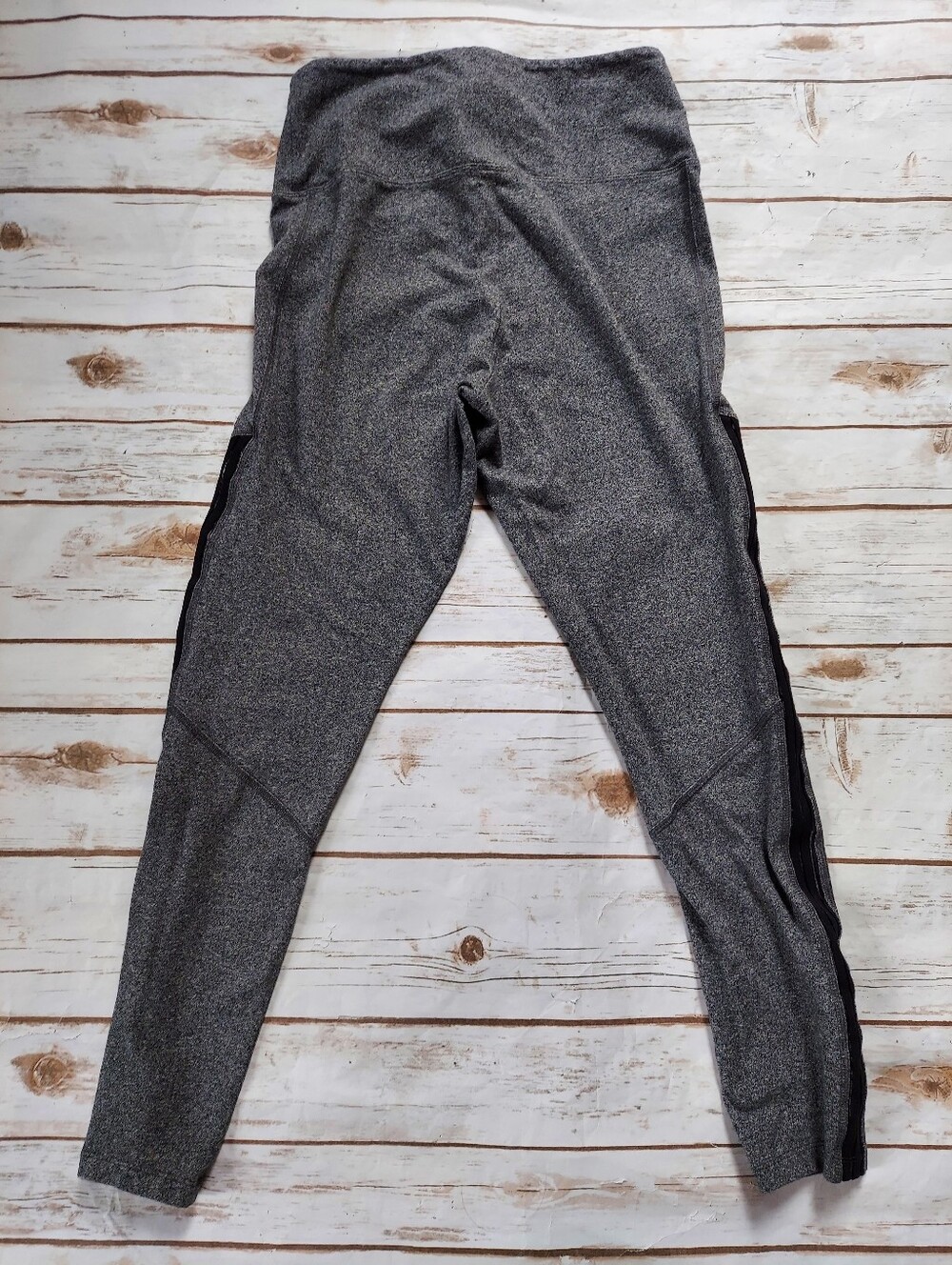 PINK Full Length Gray Leggings Black Mesh Trim Women's L - Picture 6 of 12